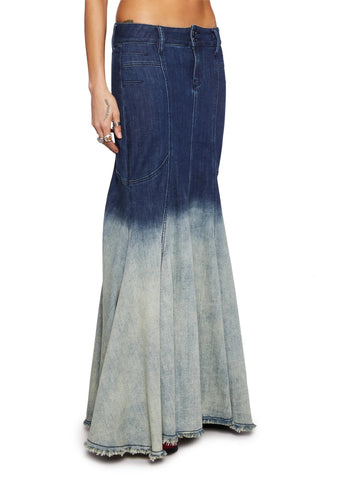 Fight Against Destruction Denim Skirt- Light Blue