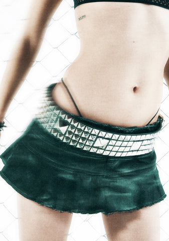 Crossfade Washed Flared Skort - Black