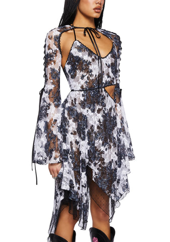 Fairydust Chronicles Lace Dress & Shrug Set- Floral