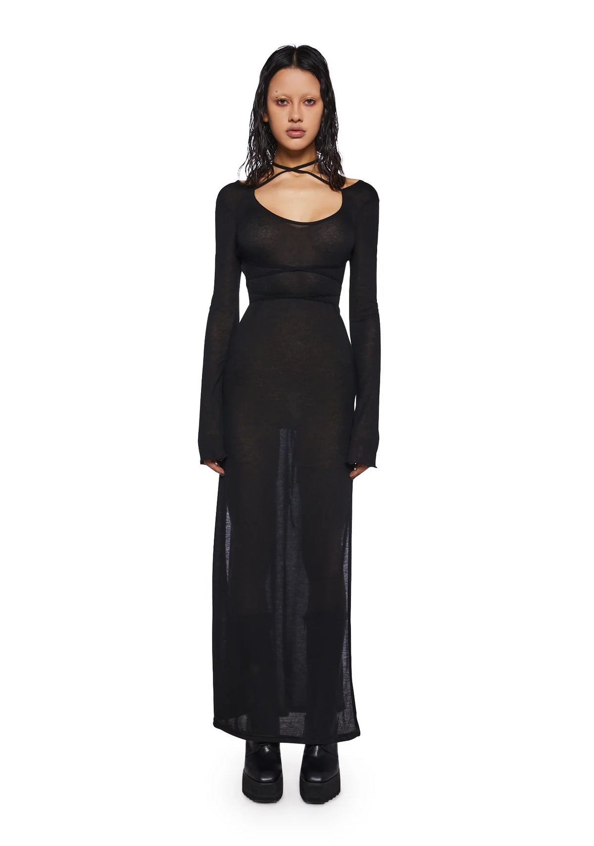 Crossfade Long Sleeve Maxi Dress