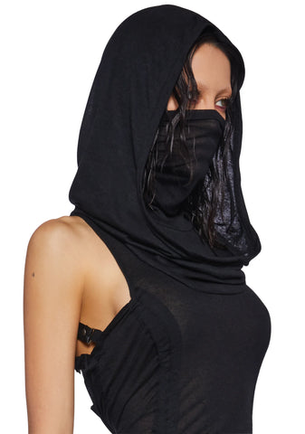 Crossfade Ruched Harness Dress - Black