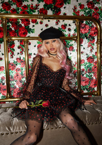 Heavenly Affair Babydoll Dress - Black