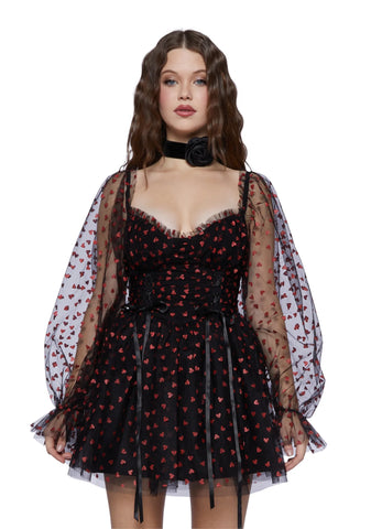 Heavenly Affair Babydoll Dress - Black