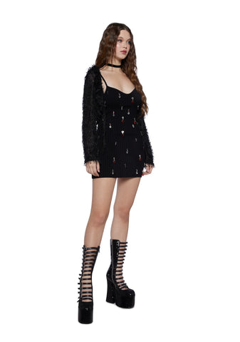 Heartbreak Hottie Bodycon Dress - Black