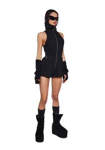 Crossfade Sleeveless Romper - Black