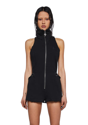 Crossfade Sleeveless Romper - Black