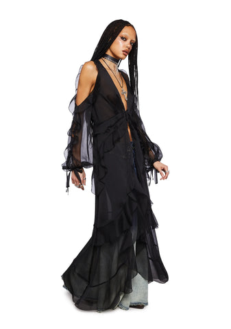 You're The One Ruffle Duster- Black