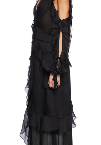 You're The One Ruffle Duster- Black