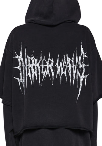Crossfade Washed Zip-Up Hoodie - Black