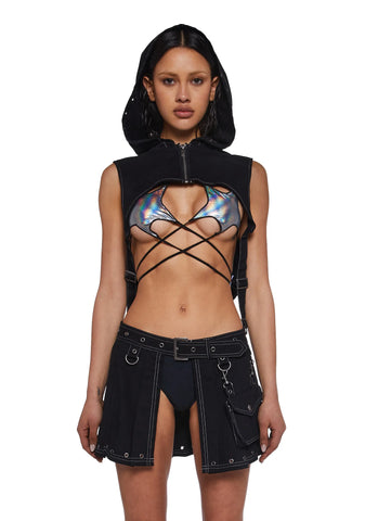 Greatest Escape Backpack Hoodie - Black