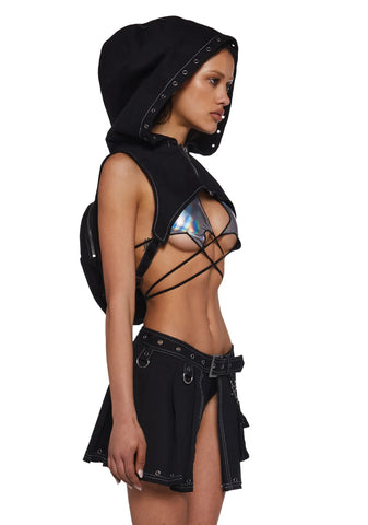 Greatest Escape Backpack Hoodie - Black