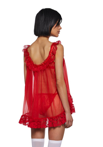 Blissful Heaven Lingerie Set - Red