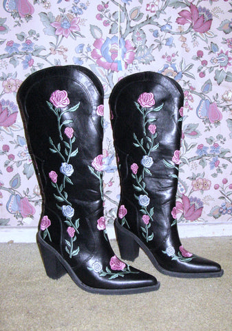 Western Rose Cowboy Boots
