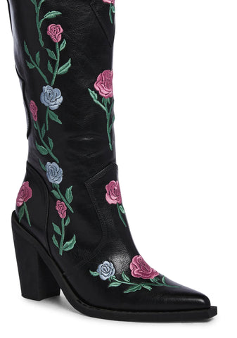 Western Rose Cowboy Boots
