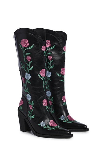 Western Rose Cowboy Boots