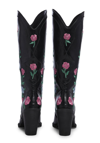 Western Rose Cowboy Boots