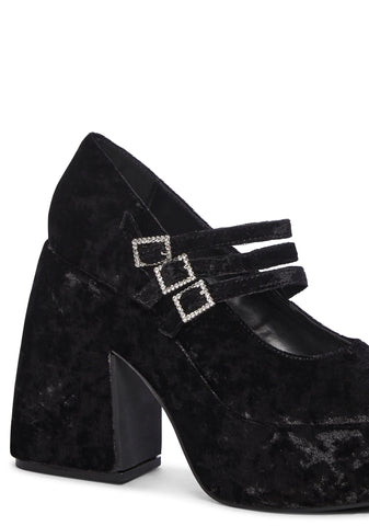 Charismatic Queen Platform Heels - Black