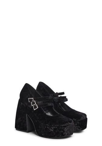 Charismatic Queen Platform Heels - Black