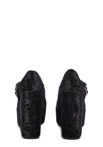 Charismatic Queen Platform Heels - Black