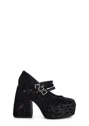 Charismatic Queen Platform Heels - Black