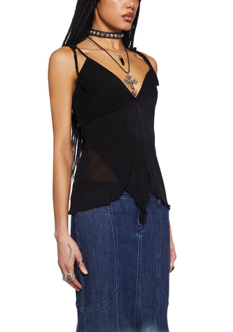 Not That Easy Cami Top- Black
