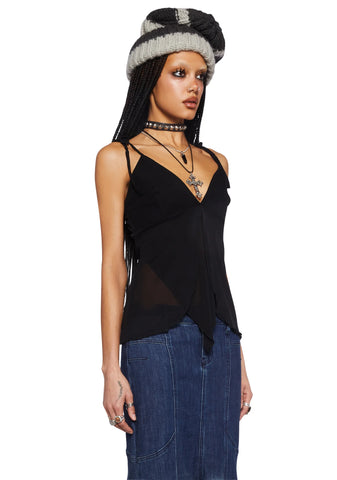 Not That Easy Cami Top- Black