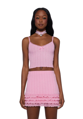 Mistletoe Moves Cardigan Set - Pink