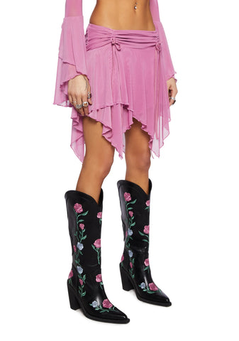 Wild Attraction Mesh Mini Skirt- Pink