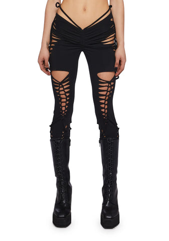 Crossfade Shredded Leggings- Black
