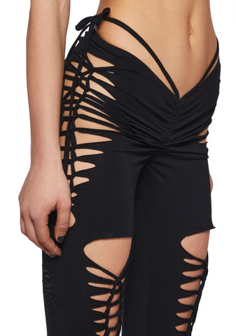 Crossfade Shredded Leggings- Black