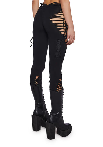 Crossfade Shredded Leggings- Black