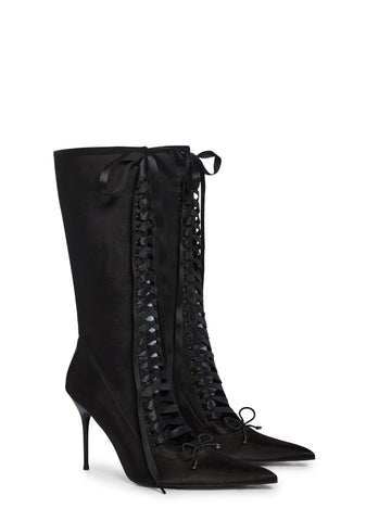 Scandalous Seduction Heeled Boots - Black