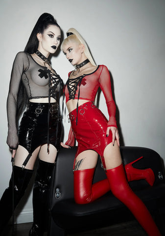 Meet And Greet Fishnet Top - Black