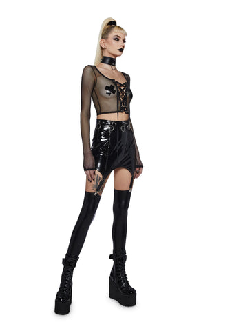 Meet And Greet Fishnet Top - Black