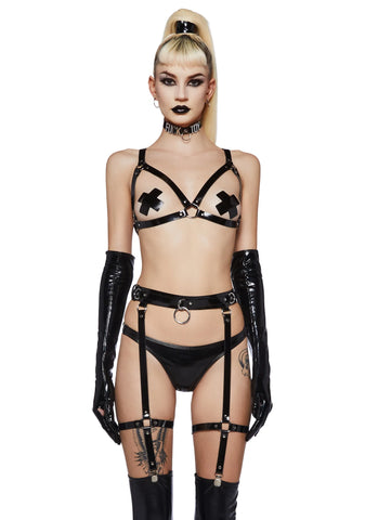 Conquering Kinks Bra And Harness Set