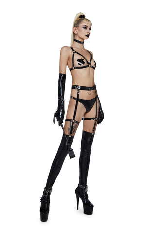 Conquering Kinks Bra And Harness Set