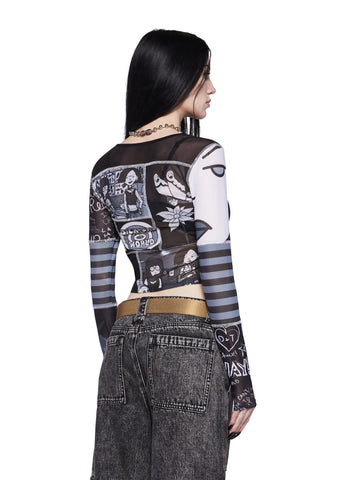 Disenchanted Buddies Mesh Top