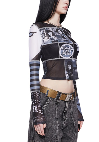 Disenchanted Buddies Mesh Top