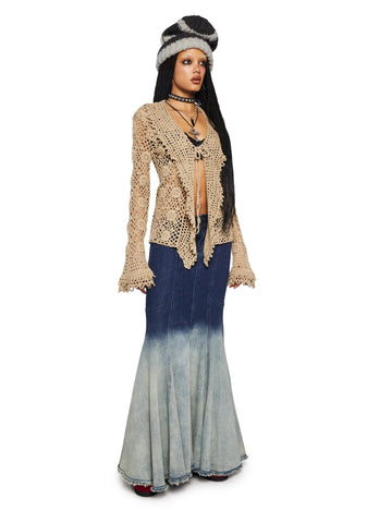 Modern Enchantment Crochet Cardigan - Light Brown