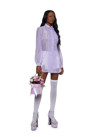 I Totally Paused Sheer Top- Purple