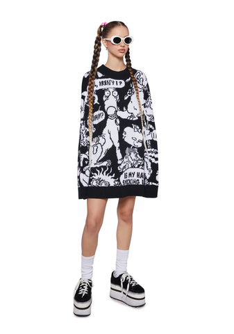 Thinking Too Much Intarsia Sweater