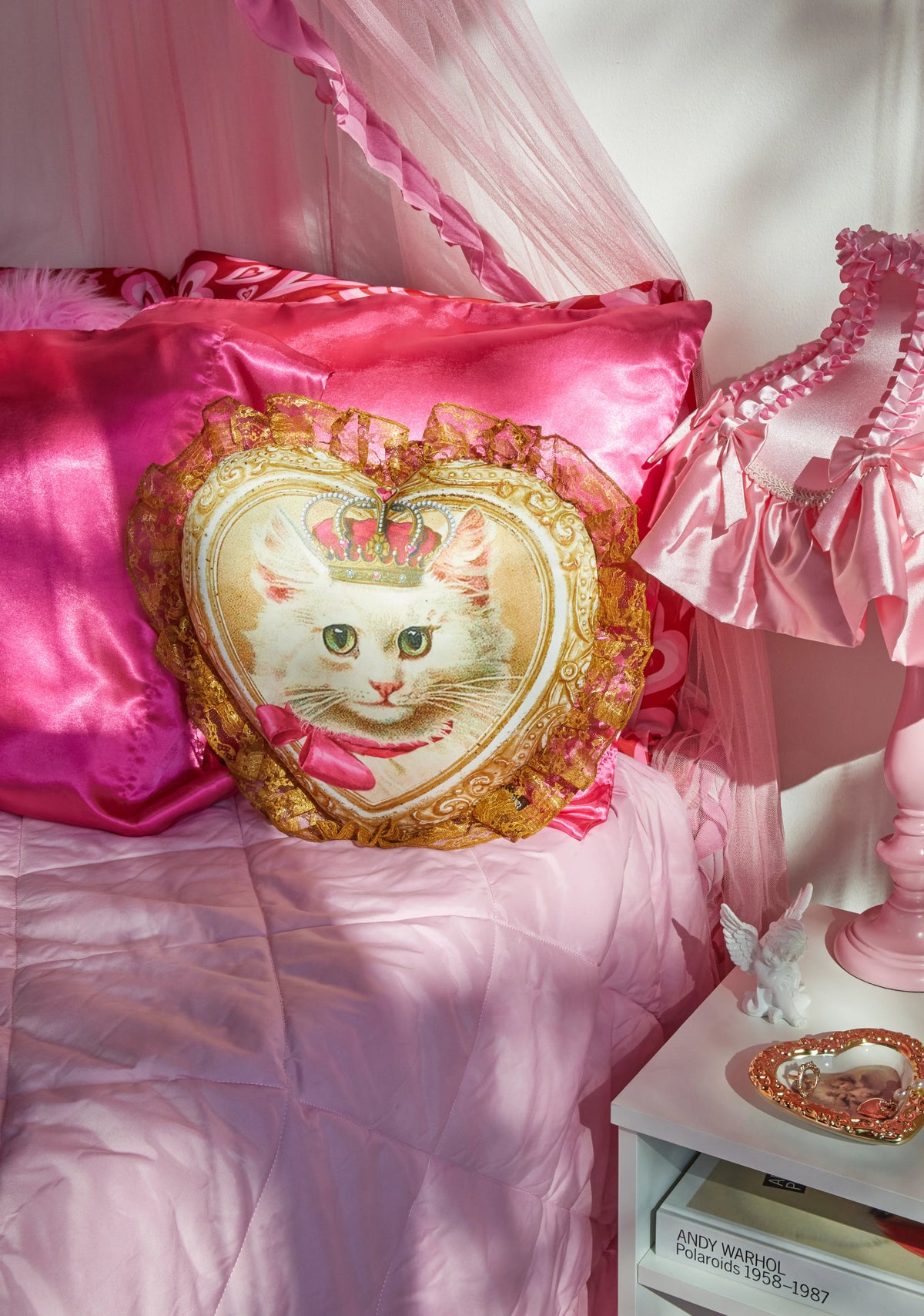Kitty Queen Heart Pillow