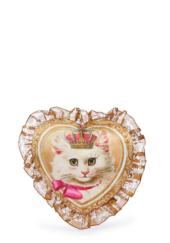 Kitty Queen Heart Pillow