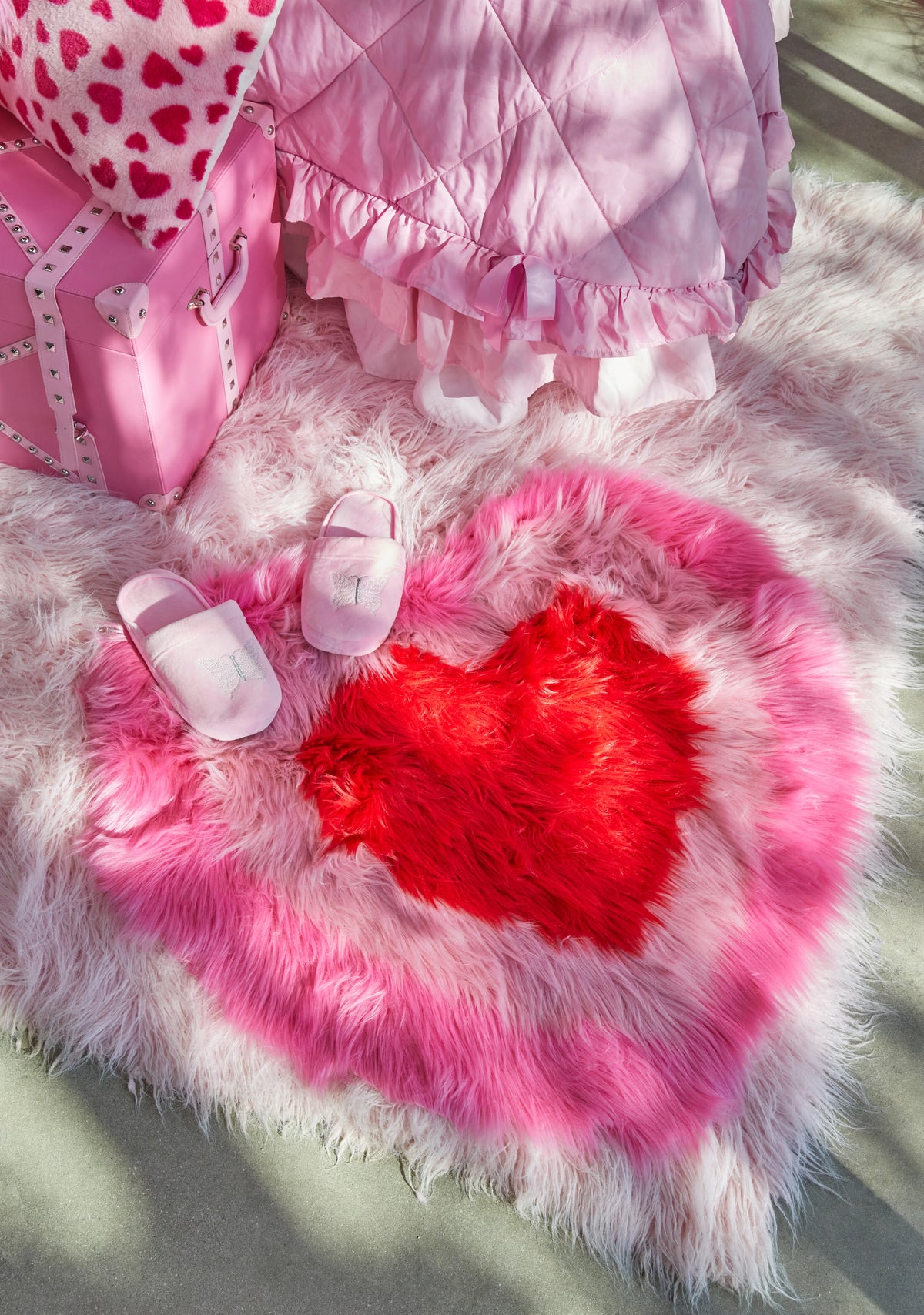 Fancy Heart Shag Rug
