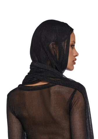 Tempo Metallic Wrap Scarf - Black
