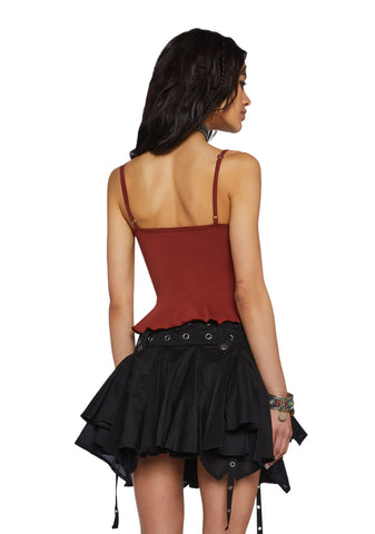 Play Your Cards Right Cami Top-Red