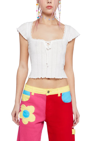 No Serious Commitment Crop Top - Off White