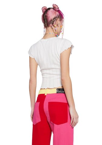 No Serious Commitment Crop Top - Off White