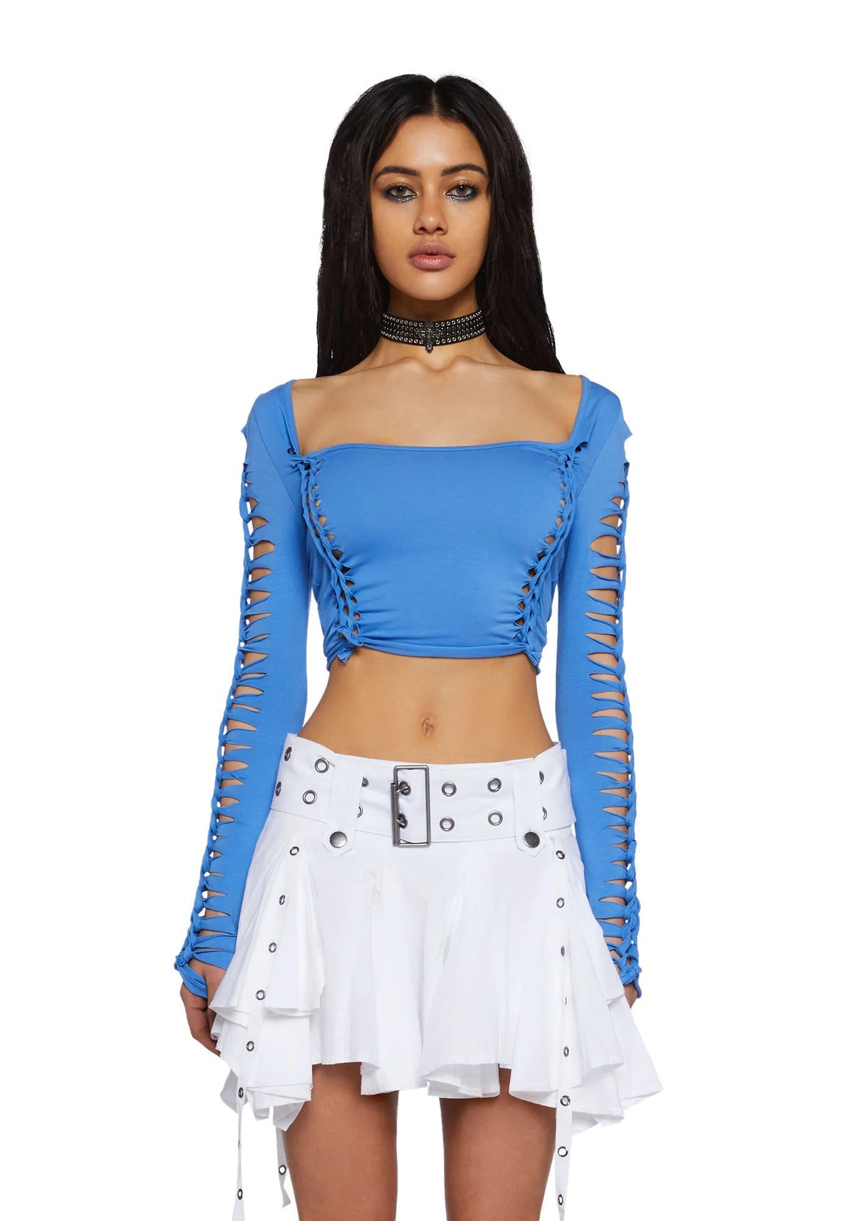 Alternative Spells Long Sleeve Top-Blue