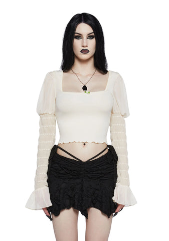 Devoted Dreams Long Sleeve Top - Off White